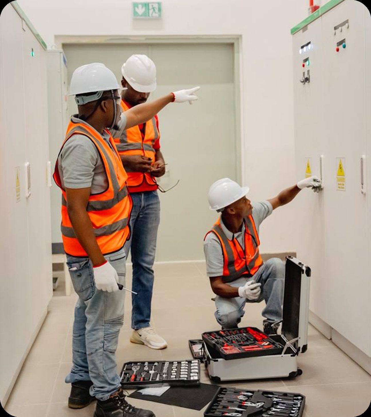 Compass engineers on site